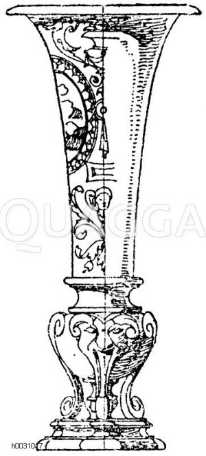 Italienische Majolika-Blumenvase von Ginori in Doccia bei Florenz. Landesgewerbehalle Karlsruhe. 19. Jahrhundert. [Digital]