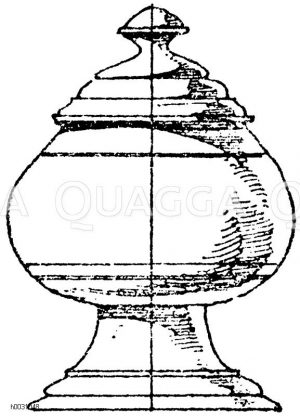 Altpersische Büchse, aus Kupfer getrieben. Die Ornamente sind, weil zu klein, weggelassen. Kunsthandwerk [Digital]