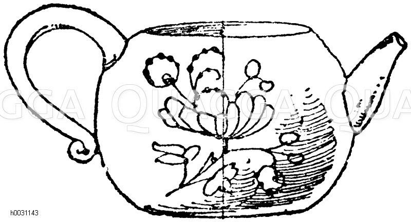 Milchkännchen aus bemalter Faience. 18. Jahrhundert. Vereinigte Sammlungen in Karlsruhe. [Digital]