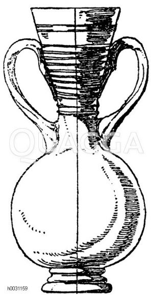 Antike, zweihenkelige Flasche aus irisiertem Glas. Campana-Sammlung. (L'art pour tous) [Digital]
