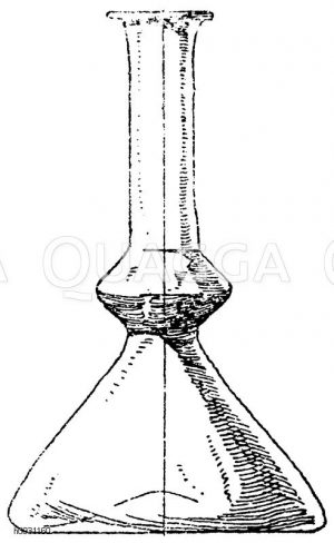 Antike Flasche aus irisiertem Glas. Vereinigte Sammlungen in Karlsruhe. [Digital]
