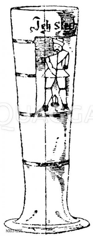 Altdeutsches Paßglas mit Bemalung. [Digital]