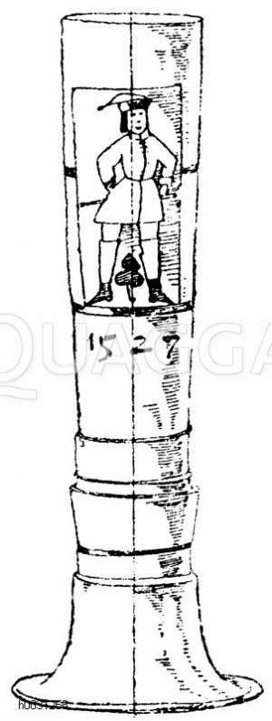 Altdeutsches Paßglas mit Bemalung. [Digital]