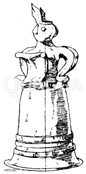 Altdeutsches Trinkglas in Form einer Dame. Bayern. Gewerbemuseum in Nürnberg. [Digital]