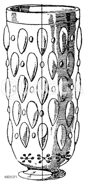 Römisches Glas in Humpenform. Gefunden in Pompeji. (Deville) [Digital]