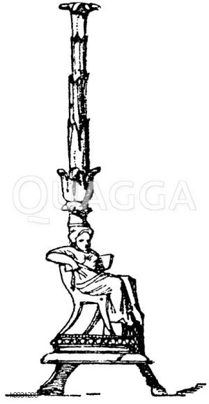 Antiker Bronzekandelaber, gefunden in Chiusi. (Ménard et Sauvageot) [Digital]