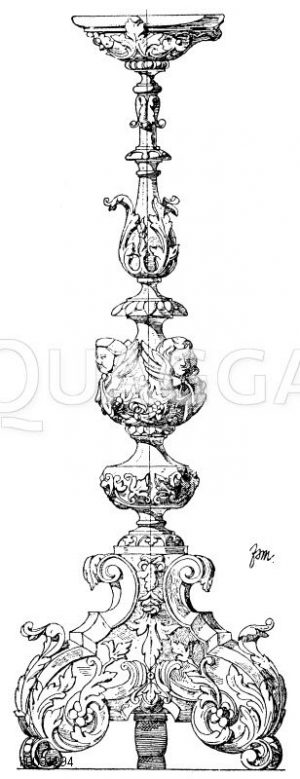 Altarleuchter aus der Certosa bei Pavia, 17. Jahrhundert Ital. Renaissance. (Musterornamente) [Digital]