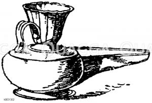 Antike Tonlampe: Ägyptische Tonlampe. [Digital]