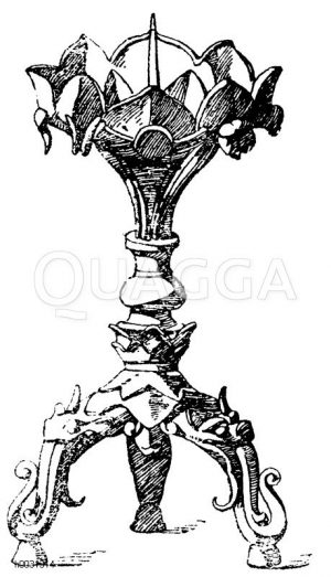 Standleuchter: Altchinesischer Standleuchter aus Bronze. [Digital]