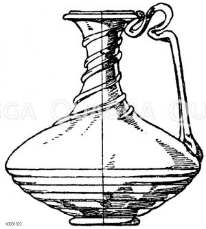 Antiker Glaskrug. Gefunden in Trouville-la-Rivière (Normandie). (Deville) [Digital]