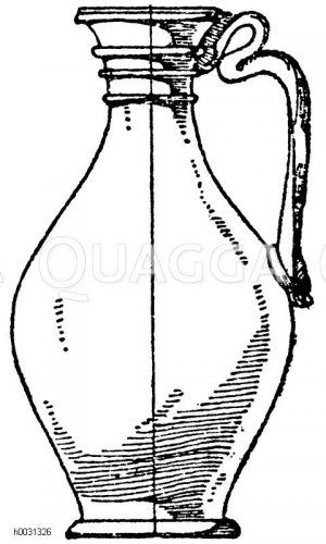 Antiker Glaskrug, gefunden in Rouen. Museum in Rouen. 3.Jahrhundert nach Chr. (Deville) [Digital]