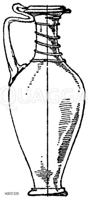 Antiker Glaskrug. Gefunden bei Mainz.Vereinigte Sammlungen in Karlsruhe. [Digital]