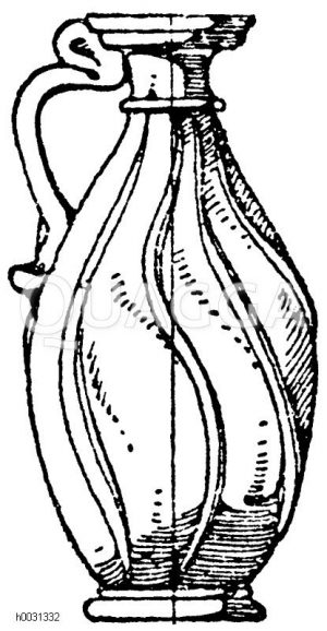 Glaskrug aus einem römischen Grab, ausgegraben bei Bingerbrück. Altertumssammlung in Wiesbaden. [Digital]