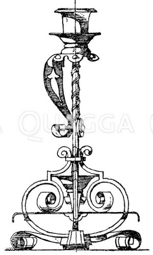 Handleuchter aus Schmiedeisen von Schlossermeister Puls in Berlin. 19. Jahrhundert. [Digital]