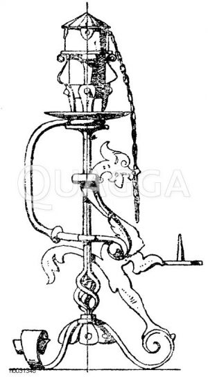 Handleuchter aus Schmiedeisen von Schlossermeister Puls in Berlin. 19. Jahrhundert. [Digital]