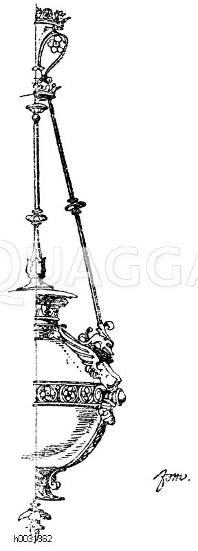 Hängelampen von Architekt Schütz in Berlin. (Gewerbehalle). 19. Jahrhundert. [Digital]