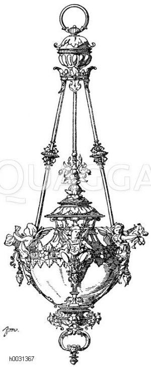 Elektrische Glühlichtlampe, entworfen von Ciseleur Peter in Eßlingen. (Gewerbehalle) [Digital]