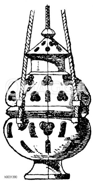 Frühgotisches Rauchfass von steinernen Statuen an der Kathedrale zu Chartres. 13. Jahrhundert. (L'art pour tous) [Digital]