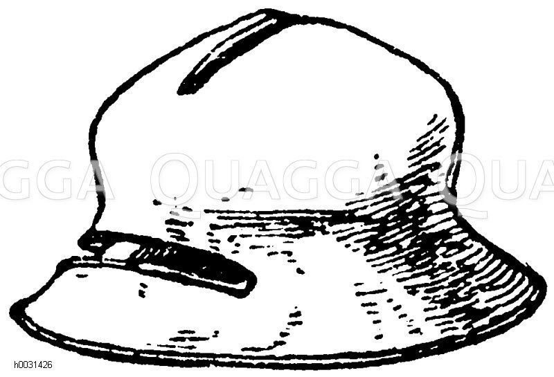 Mittelalterlicher Topfhelm (salade) aus Eisen. [Digital]