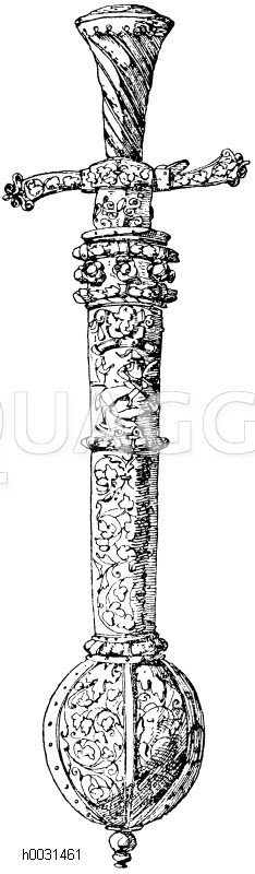 Dolch in Scheide. Deutsche Renaissance. Aus geschwärztem Eisen mit teilweiser Vergoldung. Sammlung Napoleon III (L'art pour tous) [Digital]