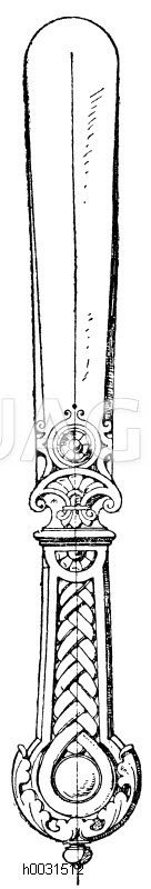 Papiermesser oder Falzbeine. Für die Ausführung in Elfenbein oder Holz entworfen von Dir. G. Kachel. (Gewerbehalle). 19. Jahrhundert. [Digital]