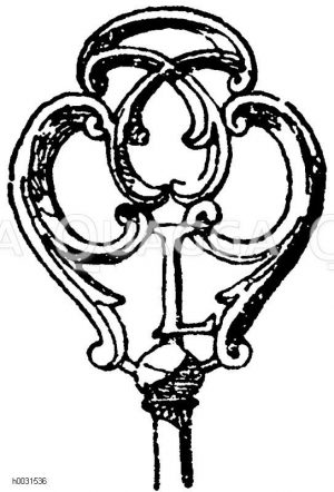 Renaissance-Schlüssel und Schlüsselgriffe im Museo Medio Evo e Rinascimento in Rom. (Gewerbehalle) [Digital]