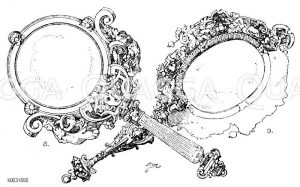 8. Renaissance-Handspiegel aus dem 16. Jahrhundert. (Kunst und Gewerbe). 9. Renaissance-Handspiegel nach Etienne de Laulne (1549 bis 1583). (Wessely) [Digital]