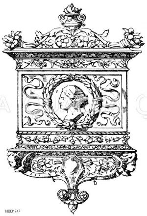 Architektonische Umrahmung im Stil der italienischen Renaissance. 19. Jahrhundert. [Digital]