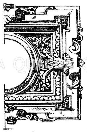 Architektonischer Rahmen: Französische Umrahmung. Hotel Mirabaud, Paris, Architekt Magne. (Raguenet). 19. Jahrhundert. [Digital]