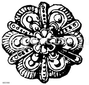 Goldener Renaissanceknopf, emailliert und mit Perlen besetzt. K. Kronschatz in Berlin. (Luthmer) [Digital]