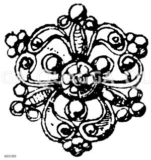 Goldener Renaissanceknopf, emailliert und mit Perlen besetzt. K. Kronschatz in Berlin. (Luthmer) [Digital]