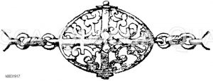 Motive einer emaillierten Gnaden-Kette mit durchbrochenen ellipsoidischen Gliedern. Grünes Gewölbe. [Digital]