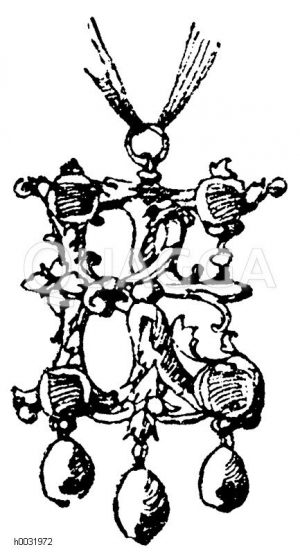 Renaissance-Anhänger in Form eines Monogrammes. Entwurf von Hans Holbein. [Digital]