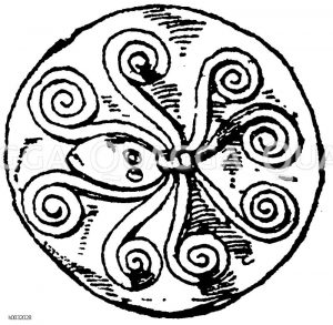 Griechisches Goldplättchen. Gewandschmuck aus Mykenä. (Blümner) [Digital]