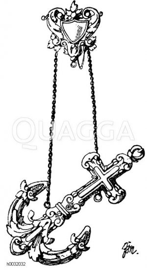 Silbernes Nadelbüchschen in Ankerform als Anhänger. Privatbesitz in Karlsruhe. [Digital]