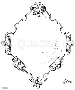 Schildform: Kartuschenschild aus der Zeit der deutschen Renaissance. Nach einem Wappen von Hans Wägmann. 1565. (Warnecke) [Digital]