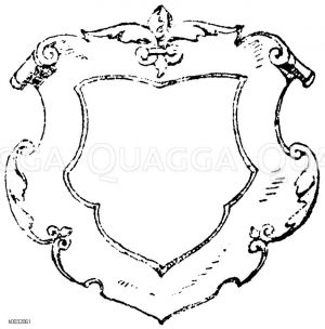 Schildform: Kartuschenschild aus der Zeit der deutschen Renaissance. Nach einem Wappen eines unbekannten Meisters des 16. Jahrhunderts. [Digital]