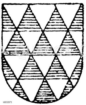 Heroldsbild: Gerautet von Silber und Blau. [Digital]