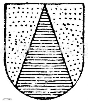 Heroldsbild: In Gold eine blaue Spitze. [Digital]