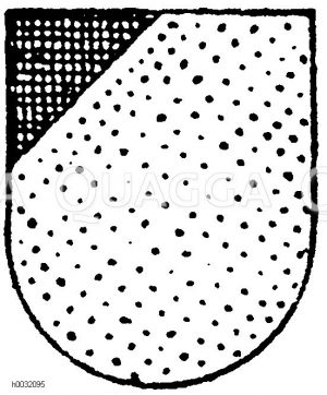 Heroldsbild: Rechtes Schräghaupt von Schwarz in Gold. [Digital]