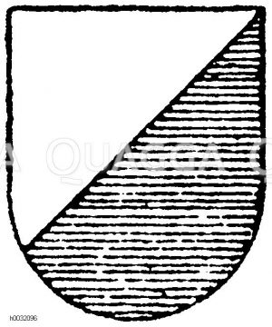 Heroldsbild: Schräg links geteilt von Silber und Blau. [Digital]