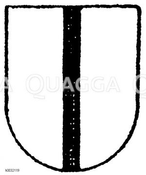 Heroldsbild: In Silber ein schwarzer Stab. (Noch schmäler als Strichpfahl oder Faden) [Digital]