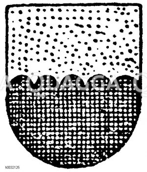 Heroldsbild: Mit Schuppen geteilt von Gold und Schwarz. [Digital]