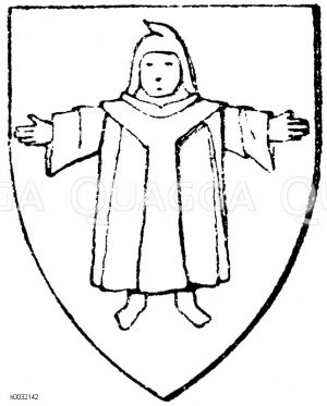 Wappen: Mönch, mit ausgespreizten Armen. (Unter anderem als Wappen von München, sog. „Münchener Kindl") [Digital]