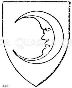 Wappen: Mond, rechts oder links gekehrt, hegend oder gestürzt, gesichtet oder ungesichtet (im ersteren Fall: Sichel silbern, Gesicht golden) [Digital]