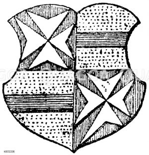 Rangzeichen und Würdezeichen: Gevierteter Schild mit dem Malteserorden. [Digital]