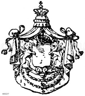 Wappenzusammenstellung im Rahmen eines Vierpasses. Dürers Schule. (Formenschatz) [Digital]