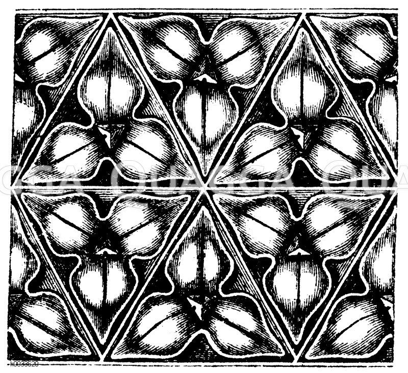 Wandmalerei. Diaper. Muster vom Geddington-Cross in Northamptonshire [Digital]