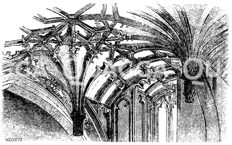 Aus dem Chor der Kathedrale zu Qxford Tudorstil (tudor-style). Englisch-gothische Bauweise [Digital]