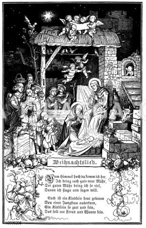 Maria und Josef mit dem Jesuskind im Stall zu Bethlehem [Digital]